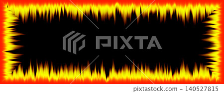 Flame-enveloped frame background | Banner material with text space featuring a raging fire 140527815