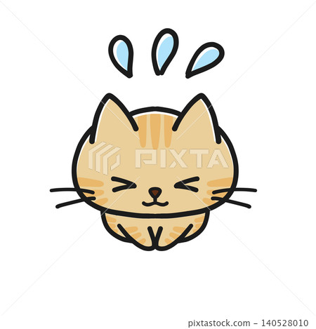 A tabby cat bows in a flustered manner. A tabby cat bows in a flustered manner. 140528010