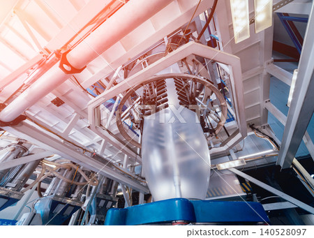 Modern automated production line in factory. Plastic bag manufacturing process 140528097