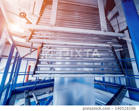 Modern automated production line in factory. Plastic bag manufacturing process 140528106