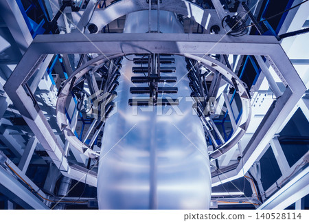 Modern automated production line in factory. Plastic bag manufacturing process Modern automated production line in factory. Plastic bag manufacturing process 140528114