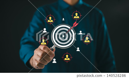 Target audience focus magnifying glass human recruitment business goal strategy, identifying customer growth for professional success and commercial development Target audience focus magnifying glass human recruitment business goal strategy, identifying customer growth for professional success and commercial development 140528286