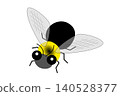 A cute illustration of a black bumblebee 140528377