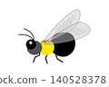 Illustration of a black bumblebee 140528378