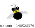 Illustration of a black bumblebee 140528379