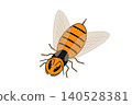 An illustration of an orange hornet 140528381