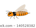 An illustration of an orange hornet 140528382