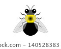 Illustration of a black bumblebee 140528383