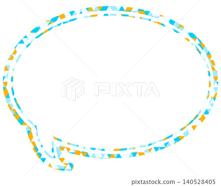 Stained glass style speech bubble, triangular pattern, round shape Stained glass style speech bubble, triangular pattern, round shape 140528405