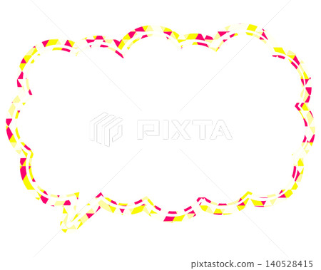 Stained glass style speech bubble, triangular pattern, elongated cloud shape Stained glass style speech bubble, triangular pattern, elongated cloud shape 140528415