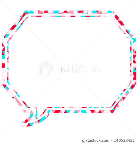 Stained glass style speech bubble, triangular pattern, octagonal shape with corners Stained glass style speech bubble, triangular pattern, octagonal shape with corners 140528422