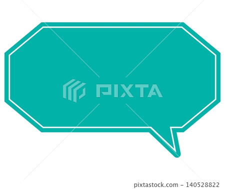 Simple color speech bubble, elongated cloud shape Simple color speech bubble, elongated cloud shape 140528822