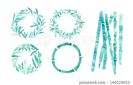 Watercolor-style bamboo background illustration | Cool and refreshing Japanese summer design Watercolor-style bamboo background illustration | Cool and refreshing Japanese summer design 140529053