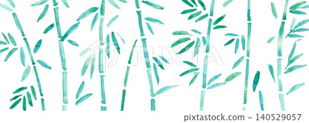 Watercolor-style bamboo background illustration | Cool and refreshing Japanese summer design Watercolor-style bamboo background illustration | Cool and refreshing Japanese summer design 140529057