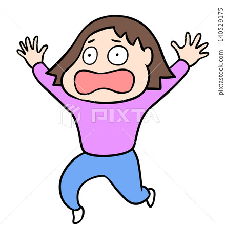 An illustration of a comical woman with her hands raised and eyes wide in surprise. An illustration of a comical woman with her hands raised and eyes wide in surprise. 140529175