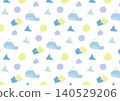 Cute whale and geometric pattern seamless background 140529206