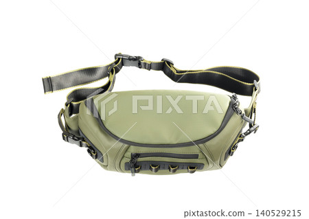 tactical bag of olive color with a loose belt top view tactical bag of olive color with a loose belt top view 140529215