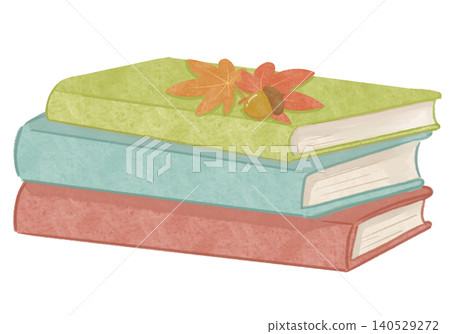 Autumn is the season for reading. Stacks of books, maple leaves, and acorns. Autumn is the season for reading. Stacks of books, maple leaves, and acorns. 140529272