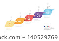 ladder Infographic connected arrow labels 5 steps to success template. Business growth process. Vector illustration. 140529769