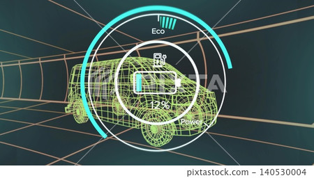 Displaying neon green SUV centered in tunnel, showing circular HUD battery plug 12% Displaying neon green SUV centered in tunnel, showing circular HUD battery plug 12% 140530004