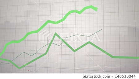 Showing thick bright green zigzag line centered on glass panel, with grid numeric labels glare Showing thick bright green zigzag line centered on glass panel, with grid numeric labels glare 140530044