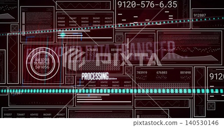 Displaying digital dashboard panels on virtual console, with cyan scanning bar and circular gauge Displaying digital dashboard panels on virtual console, with cyan scanning bar and circular gauge 140530146