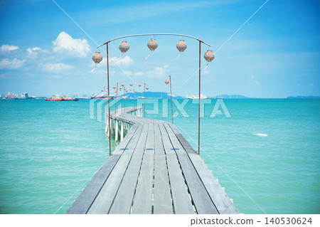 A pier extending into the sea, Malaysia A pier extending into the sea, Malaysia 140530624