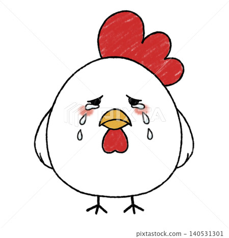 A cute chicken crying with tears streaming down its face | A sad, hand-drawn style illustration A cute chicken crying with tears streaming down its face | A sad, hand-drawn style illustration 140531301