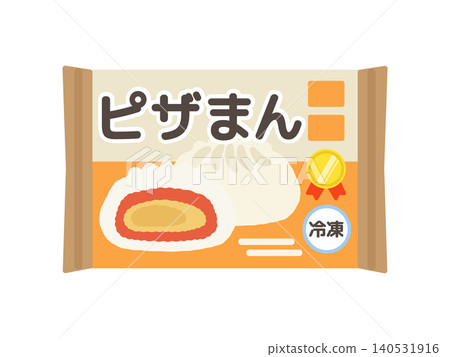 Frozen pizza bun illustration 140531916