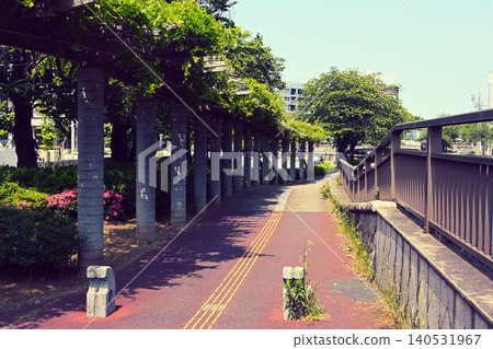 千葉縣千葉市宮古川海岸人行道 千葉縣千葉市宮古川海岸人行道 140531967