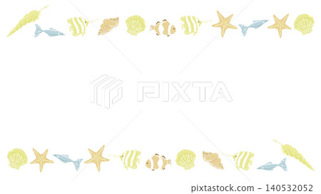 貝殼和魚形框架 貝殼和魚形框架 140532052