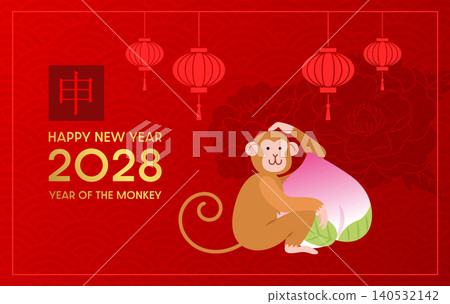 Year of the Monkey asian background template Year of the Monkey asian background template 140532142