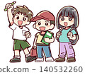 Children carrying study materials to attend cram school 140532260