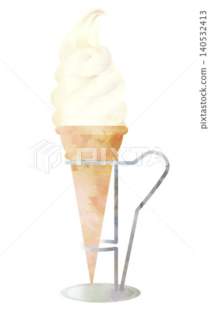 Watercolor-style vector soft serve ice cream Watercolor-style vector soft serve ice cream 140532413