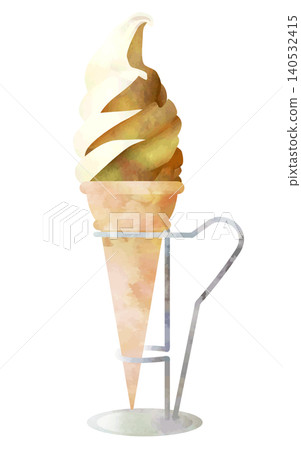 Watercolor-style vector soft serve chocolate mix Watercolor-style vector soft serve chocolate mix 140532415