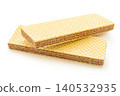 chocolate wafers on a white isolated background 140532935
