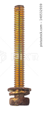 construction bolt close-up on a white isolated background 140532939