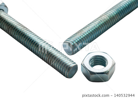 construction bolts and nut on a white isolated background construction bolts and nut on a white isolated background 140532944