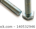 construction bolts close-up on a white isolated background 140532946