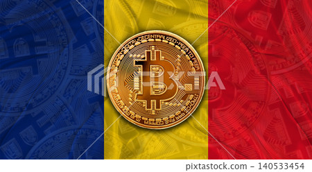Investors in cryptocurrency and Blockchain with Romanian flag. Bitcoin cryptocurrency with Romania flag Investors in cryptocurrency and Blockchain with Romanian flag. Bitcoin cryptocurrency with Romania flag 140533454