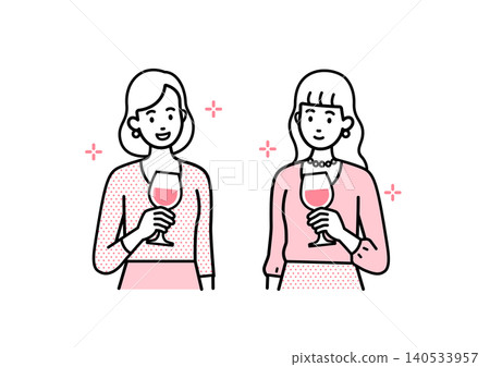 A smiling woman with a wine glass A smiling woman with a wine glass 140533957