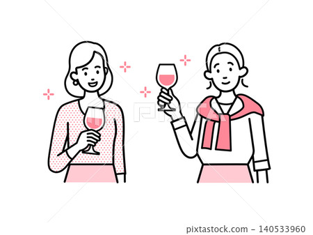 A smiling woman with a wine glass A smiling woman with a wine glass 140533960