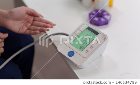 Blood pressure monitoring during health checkup Blood pressure monitoring during health checkup 140534789