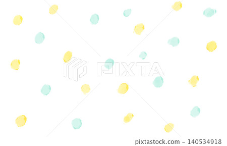 A refreshing yellow and mint watercolor-style polka dot texture background. A refreshing yellow and mint watercolor-style polka dot texture background. 140534918
