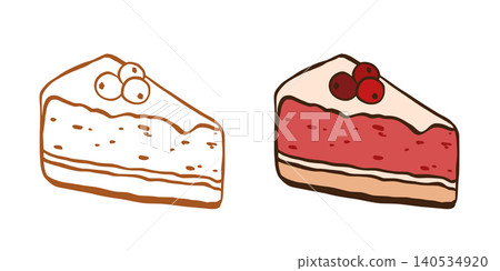 Slice of cranberry pie Vector graphic Slice of cranberry pie Vector graphic 140534920
