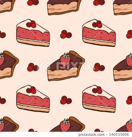 Seamless pattern of berry pie slices Seamless pattern of berry pie slices 140535606