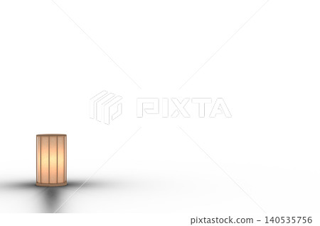 日式圓形燈籠,光線柔和(白色背景)。 日式圓形燈籠,光線柔和(白色背景)。 140535756