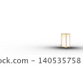 A square, traditional Japanese-style lamp, with the warm glow of an andon (white background). 140535758