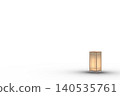 Japanese-style wooden lantern, cutout material with transparent background. 140535761