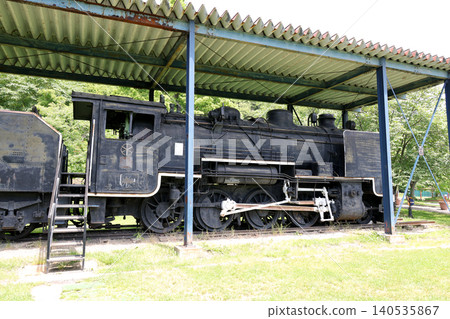 SL, locomotive, steam locomotive, railway, train, vehicle, transport, Kuriyama Park, exhibition, coal, railway tracks, rails, rolling stock, Showa era SL, locomotive, steam locomotive, railway, train, vehicle, transport, Kuriyama Park, exhibition, coal, railway tracks, rails, rolling stock, Showa era 140535867